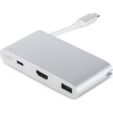 Kabeladaptrar - Rosa Kablar Moshi USB C-HDMI/USB A/USB C M-F Multiport Adapter