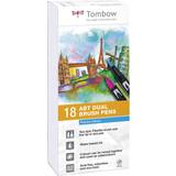 Vattenbaserad Penselpennor Tombow ABT Dual Brush Pen Primary Colours 18-pack