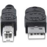 USB A-USB B - USB-kabel Kablar Manhattan Hi-Speed USB A - USB B 2.0 3m