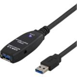 3.0 - USB A-USB A - USB-kabel Kablar Deltaco Prime Active USB A - USB A M-F 3.0 3m