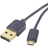 Renkforce USB A-USB Micro-B - USB-kabel Kablar Renkforce Reversible Gold USB A - USB Micro-B 2.0 1.8m