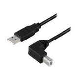 Svarta - USB A-USB B - USB-kabel Kablar Deltaco USB A - USB B (angled) 2.0 1m