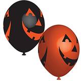 Amscan Latex Balloons Smiling Pumpkin Orange/Black 6-pack
