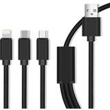 Kablar Maxlife USB A-Lightning/USB B Micro/USB C 1m
