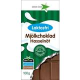 Vanilj Choklad Green Star Laktosfri Mjölkchoklad Hasselnöt 100g