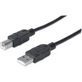 Manhattan USB-kabel Kablar Manhattan Hi-Speed USB A - USB B 2.0 5m