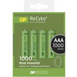 Batterier - Klockbatterier Batterier & Laddbart GP Batteries ReCyko AAA 950mAh 4-pack