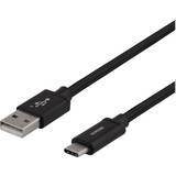 2.0 - USB A-USB C - USB-kabel Kablar Deltaco 3A USB A-USB C 2.0 2m