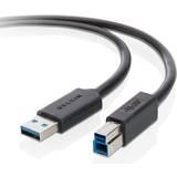 Belkin USB A-USB B - USB-kabel Kablar Belkin SuperSpeed F3U159 USB A - USB B 3.0 1.8m