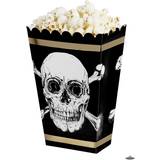 Boland Popcorn Box Pirate Skull Black/White 4-pack