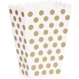 Årsdagar Tallrikar, Glas & Bestick Popcorn Box Botted Gold/White 8-pack