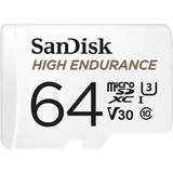SanDisk 64 GB Minneskort SanDisk High Endurance microSDXC Class 10 UHS-I U3 V30 100/40MB/s 64GB +Adapter