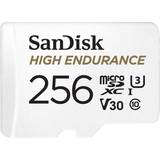 Micro sd kort 256gb SanDisk High Endurance microSDXC Class 10 UHS-I U3 V30 256GB +Adapter