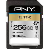 PNY 256 GB Minneskort PNY Elite-X SDXC Class 10 UHS-I U3 100MB/s 256GB