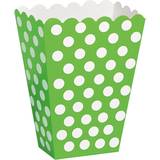 Unique Party Popcorn Box Green/White 8-pack