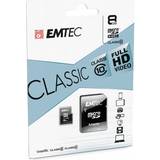 Emtec microSDHC Minneskort & USB-minnen Emtec Classic microSDHC Class 10 20/12MBs 8GB +Adapter