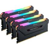 128 GB - Belysning - DDR4 RAM minnen Corsair Vengeance Black RGB LED Pro DDR4 3200MHz 4x32GB (CMW128GX4M4E3200C16)
