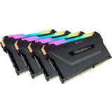 128 GB - 3600 MHz - DDR4 - Svarta RAM minnen Corsair Vengeance Black RGB LED Pro DDR4 3600MHz 4x32GB (CMW128GX4M4D3600C18)