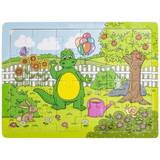 Trä Klassiska pussel Teddykompaniet Bolibompa Dragon in the Garden Puzzle 24 Bitar
