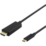HDMI aktiv - HDMI-kablar - USB C-HDMI Deltaco USB C - HDMI M-M 0.5m