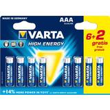 Varta AAA (LR03) - Alkalisk - Engångsbatterier Batterier & Laddbart Varta High Energy AAA 8-pack