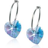 Blå Smycken Blomdahl Heart Earrings - Silver/Blue