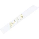 Möhippa Fotoprops, Partyhattar & Ordensband PartyDeco Sash Bride to Be White/Gold