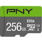 PNY Minneskort PNY Elite microSDXC Class 10 UHS-I U1 A1 100MB/s 256GB +Adapter