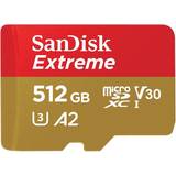 MicroSDXC Minneskort & USB-minnen SanDisk Extreme microSDXC Class 10 UHS-I U3 V30 A2 160/90MB/s 512GB