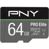 PNY Minneskort PNY Pro Elite microSDXC Class 10 UHS-I U3 V30 A1 100/90MB/s 64GB +Adapter