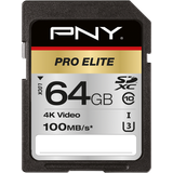 PNY 64 GB Minneskort PNY Pro Elite SDXC Class 10 UHS-I U3 100/90MB/s 64GB