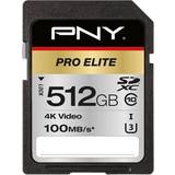 PNY 512 GB Minneskort & USB-minnen PNY Pro Elite SDXC Class 10 UHS-I U3 100/90MB/s 512GB