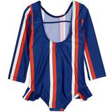 Långa ärmar Baddräkter Barnkläder Mini Rodini Stripe UV Swimsuit - Blue (2028010360)