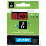Dymo Label Cassette D1 Black on Red 0.9cmx7m