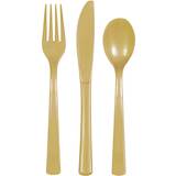 Plastbestick guld Unique Party Cutlery Gold 18-pack