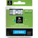 Dymo Märkband Dymo Label Cassette D1 White on Clear 1.2cmx7m