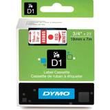Kontorsmaterial Dymo Label Cassette D1 Red on White 1.9cmx7m