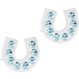 Blå Smycken Blomdahl Brilliance Horseshoe Earrings - White/Blue