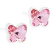 Blomdahl Stiftörhängen Blomdahl Butterfly Earrings - White/Light Rose