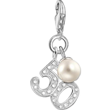 Beige Smycken Thomas Sabo Charm Club Charm Pendant 50 - Silver/Pearls/White