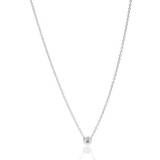 Läder Smycken Gynning Jewelry Älskad Mini Necklace - Silver/Transparent