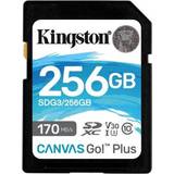 SDXC - V30 Minneskort & USB-minnen Kingston Canvas Go! Plus SDXC Class 10 UHS-I U3 V30 170/90MB/s 256GB