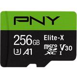 PNY 256 GB Minneskort PNY Elite-X microSDXC Class 10 UHS-I U3 V30 A1 100MB/s 256GB +SD adapter