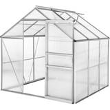 Tectake Fristående växthus tectake Greenhouse 3.7m² Aluminium Polycarbonate