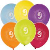 Hisab Joker Latex Ballon 9th Birthday 6-pack