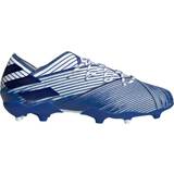 Grässkor (FG) - Gummi - Snören Fotbollsskor adidas Nemeziz 19.1 Firm Ground Boots - Cloud White/Team Royal Blue