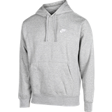 Nike Dam Överdelar Nike Sportswear Club Fleece Pullover Hoodie - Dark Grey Heather/Matte Silver/White