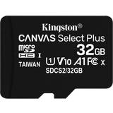 Kingston microSDHC Minneskort & USB-minnen Kingston Canvas Select Plus microSDHC Class 10 UHS-I U1 V10 A1 100MB/s 32GB
