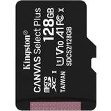 Kingston 128 GB Minneskort Kingston Canvas Select Plus microSDXC Class 10 UHS-I U1 V10 A1 100MB/s 128GB