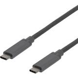Gråa - USB C-USB C - USB-kabel Kablar Deltaco Power USB C-USB C 3.1 (Gen.2) 1m